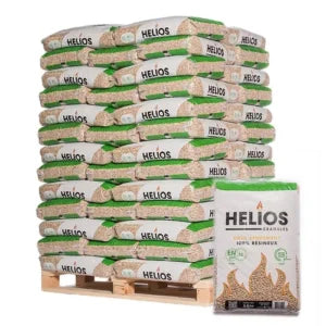 Pellets de madera de alto rendimiento HELIOS (DIN+/EN+ A1) - Palet de 975 kg